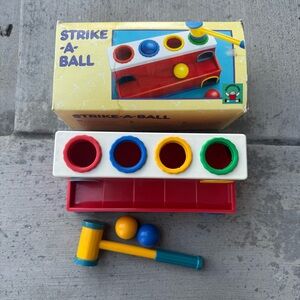 Vintage Strike-A-Ball Toy – Discovery Toys Hammer & Ball Game